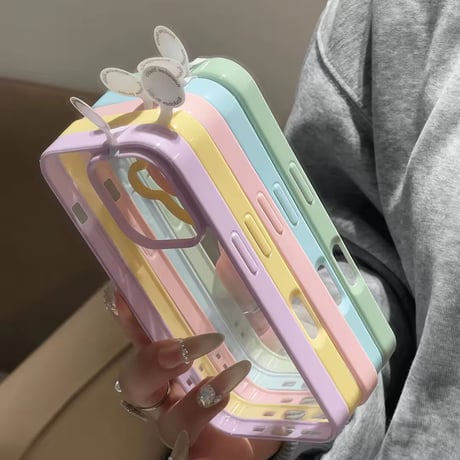 L62274 ふちどりカラーのクリアiPhoneケース