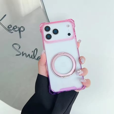 L62312 カラーフレーム リングスタンド iPhoneケース