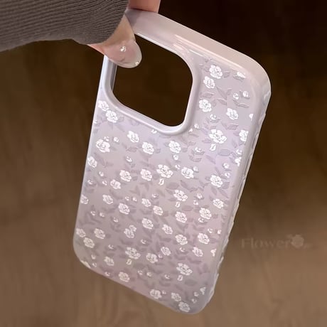 S75207 くすみローズフラワー iPhoneケース