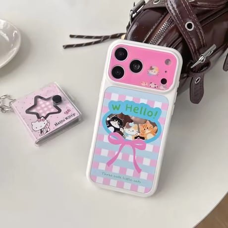 S75572 スリーキャットリボン iPhoneケース