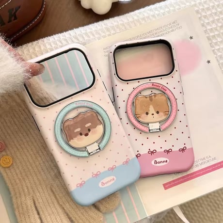 K23156 わんにゃんリング付きiPhoneケース