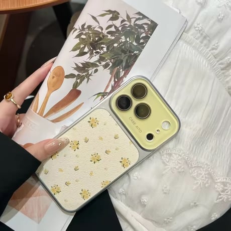 S75646 フラワーガーデンレザー風iPhoneケース