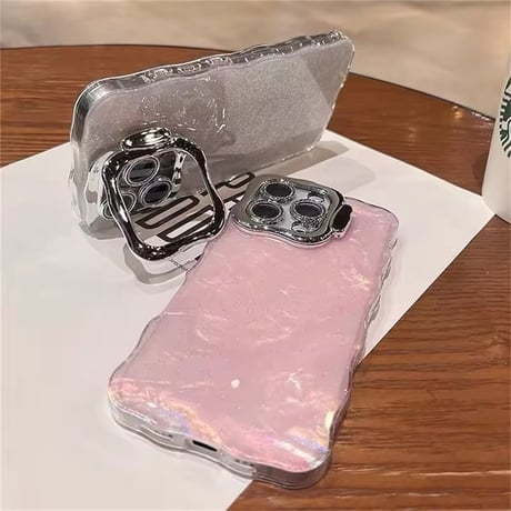 【即納商品】K22688 ぷるぷるラメのカメラスタンドiPhoneケース
