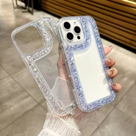 L62248 キラめきラメフレームiPhoneケース