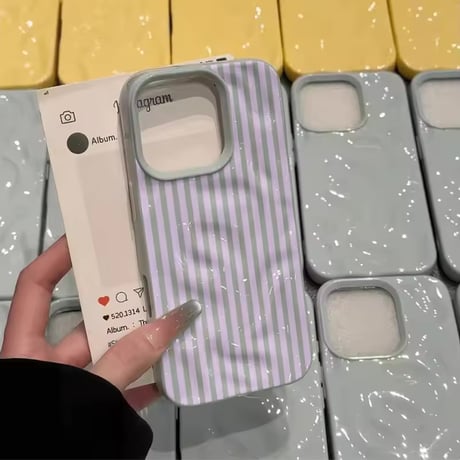 S75684 パステルストライプ iPhoneケース