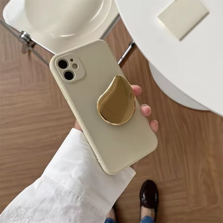 K23033 ドロップ型ゴールドグリップ付き iPhoneケース