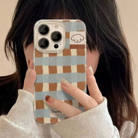 S75035 ゆるわんチェック iPhoneケース