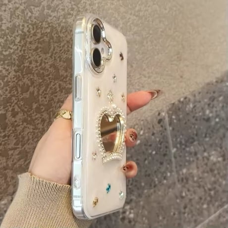 K22756 きらめきハートミラーの王冠iPhoneケース