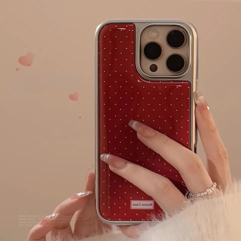 S74506 チェリーレッドドットiPhoneケース | nanomita