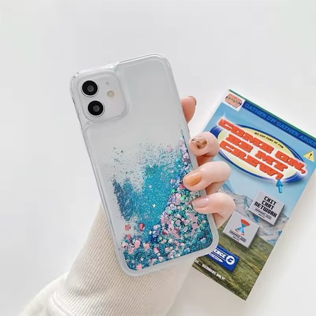 L62206 きらめきグリッターのシャワーiPhoneケース