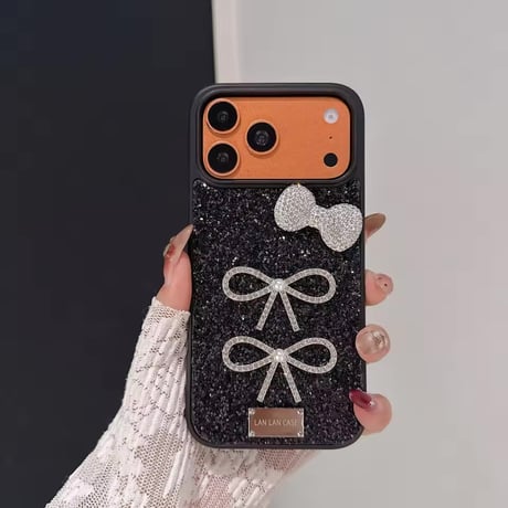 S75372 キラめきリボングリッターiPhoneケース