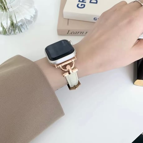 N00169 Hバックル付きレザーデザイン Apple Watchバンド
