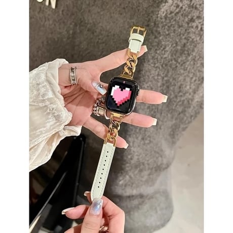 N00187 チェーン×レザーデザイン Apple Watchバンド（全16色）