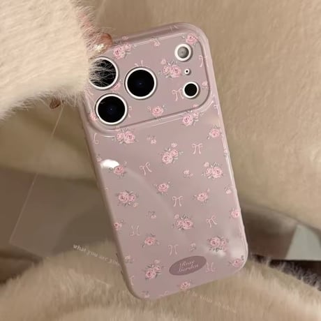 S75272 ローズリボンフラワーiPhoneケース