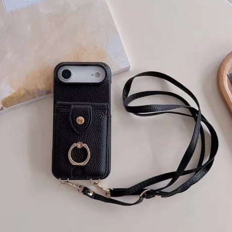 K22925 ミラー＆カードポケット付きショルダーiPhoneケース