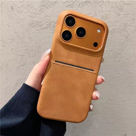 K23001 スリムカードポケット レザー調iPhoneケース