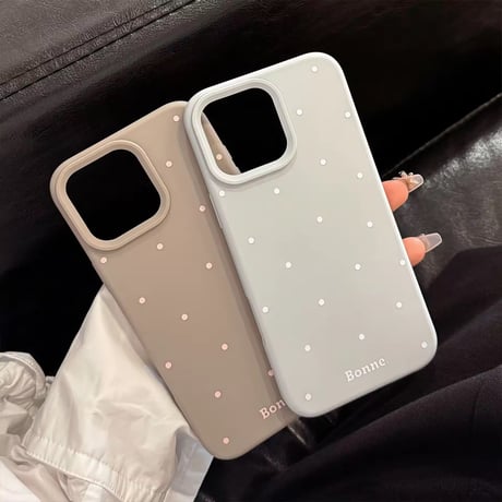 S74793 BonneドットのやさしいマットiPhoneケース