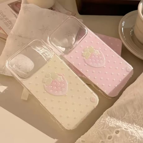 S75495 いちごミルキードットiPhoneケース