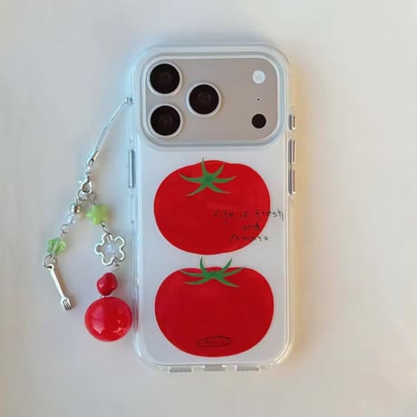 S75480 トマトチャーム付きiPhoneケース