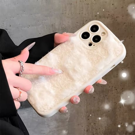 S74335 ふわもこチェック iPhoneケース