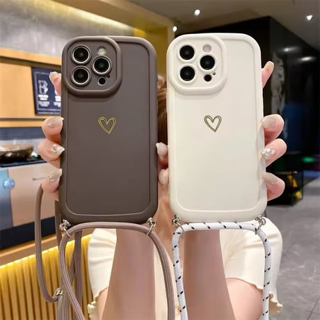 K22613 ハートポイント ショルダーストラップiPhoneケース