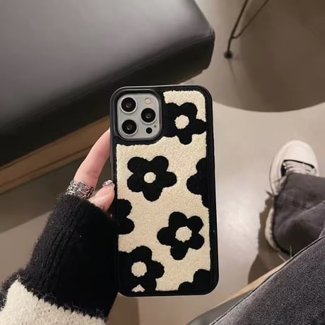 【即納商品】S74314 もこもこフラワーループ iPhoneケース