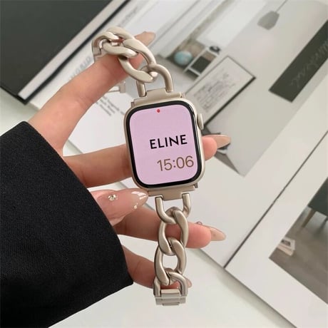 N00066 メタルチェーン＆メッシュの上品Applewatchベルト