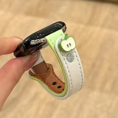 N00201 りんごワンポイントレザー Apple Watchバンド