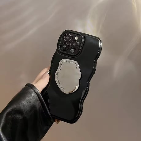 K22954 メタルプレートグリップ ウェーブミラー iPhoneケース