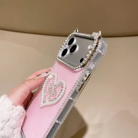 S75511 きらめきハートリボンiPhoneケース