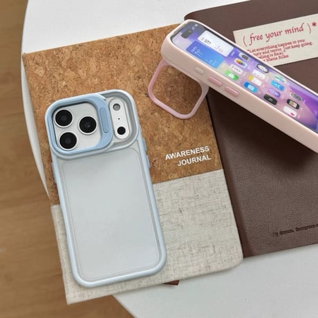 K23153 カメラスタンド付き パステルフレームiPhoneケース