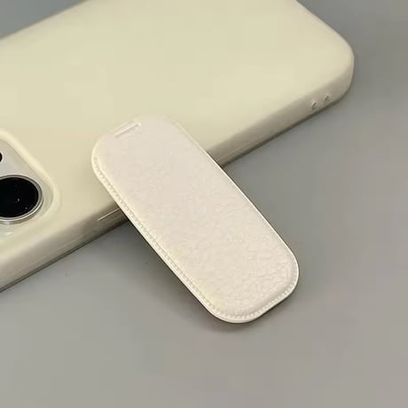 P0405 iPhoneaccessory レザー調ミラー付きスタンドグリップ