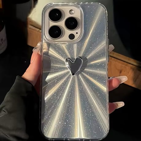 S74363 シャインハートグリッター iPhoneケース