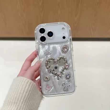 S75574 ジュエルハートミラー iPhoneケース