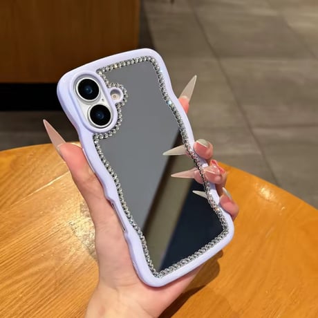 【即納商品】K22791 ビジューラインミラー iPhoneケース