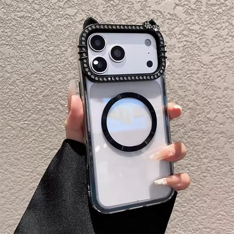 L62470 ねこみみビジュー MagSafe対応 iPhoneケース
