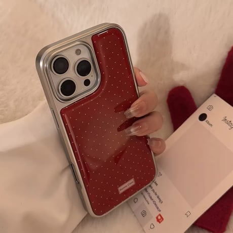 S74506 チェリーレッドドットiPhoneケース