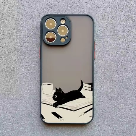 S75094 黒ねこの気まぐれアート iPhoneケース