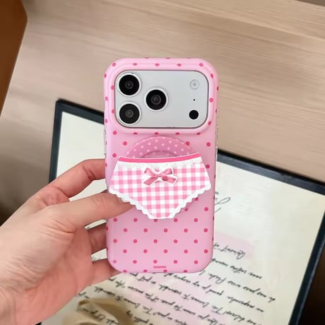 K23165 ギンガムリボンポップグリップケース