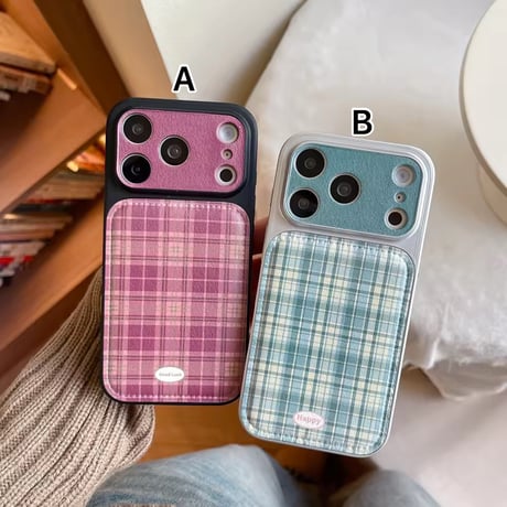S75411 ナチュラルチェックiPhoneケース