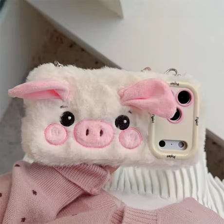 K22970 ふわもこピギーショルダー iPhoneケース
