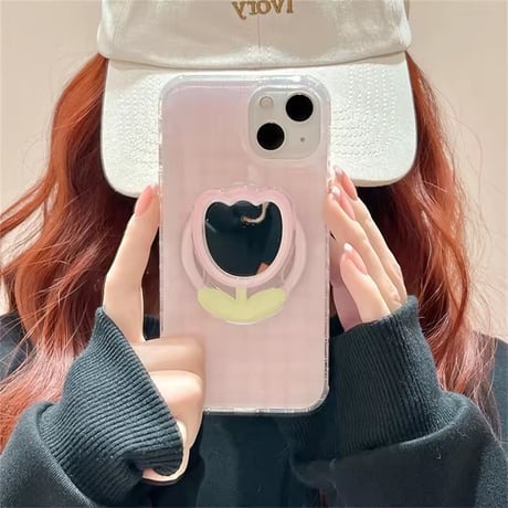 P0331 チューリップミラー付きスマホグリップ