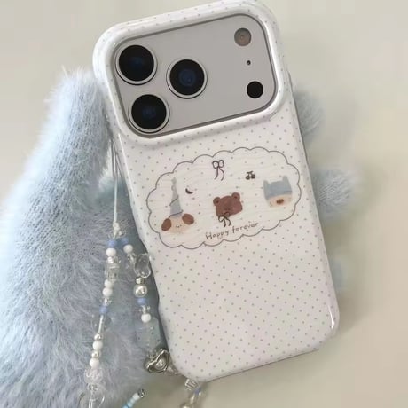 S75481 ゆるくまドットチャームiPhoneケース