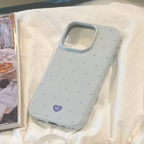 S75063 ドットハートパステル iPhoneケース