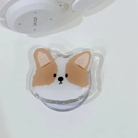 P0391 ゆるわんこ フェイス MagSafe対応スマホグリップ