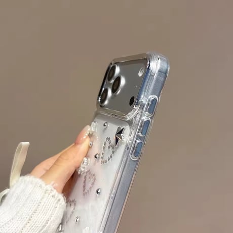 S75492 ハートビジューiPhoneケース