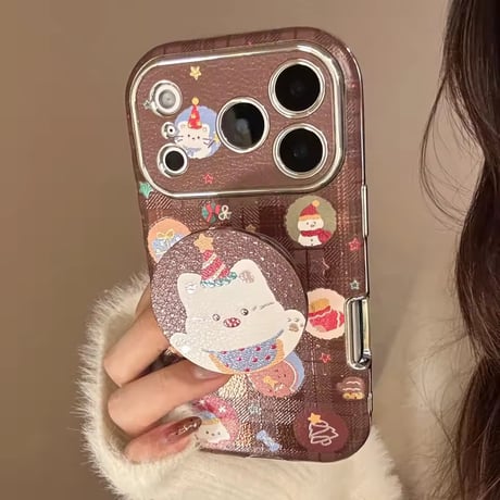 K23133 くまちゃんショコラ グリップ付きiPhoneケース