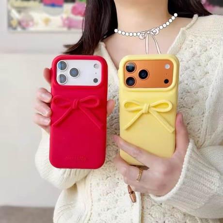 K23030 ハートチャーム付きリボンiPhoneケース