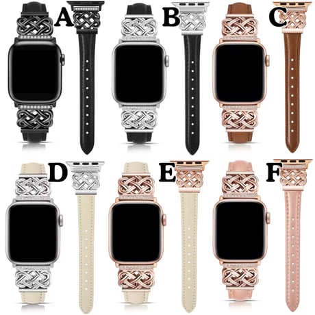 N00144 エレガントチェーンレザー Apple Watchバンド