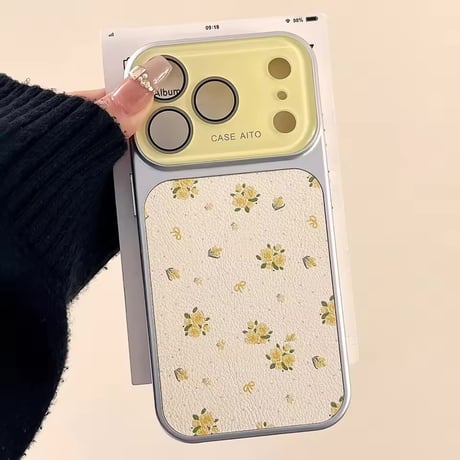 S75646 フラワーガーデンレザー風iPhoneケース